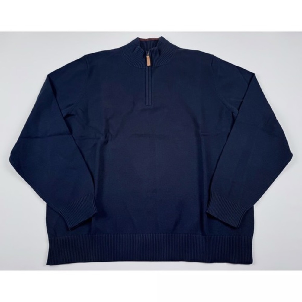 Duluth Trading Company Men's Strongarm Navy Blue Quarter Zip Moch Sweater XL Nwt